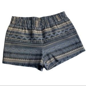 J. Crew Blue and Cream Patterned Women's Shorts